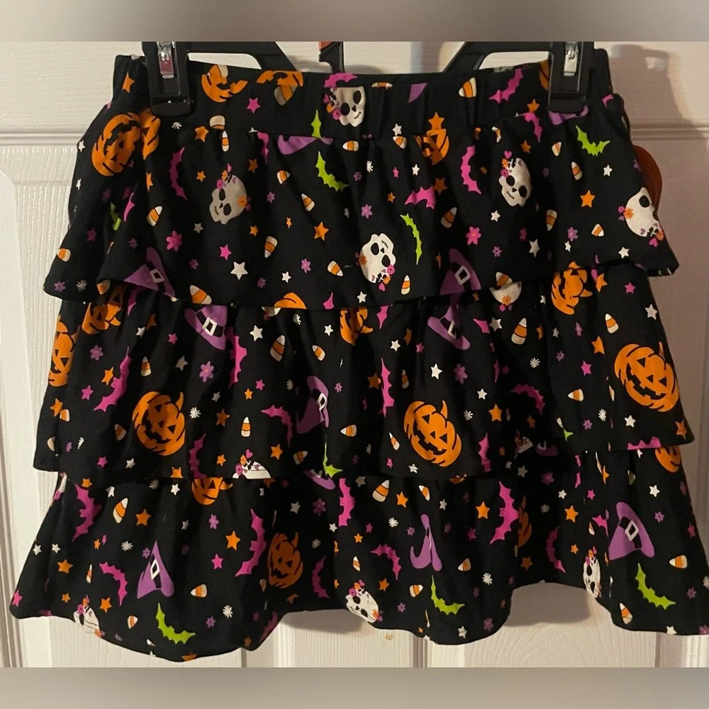 🔴 3/$12‎ Wonder Nation Girls Colorful Halloween Themed Tiered Skirt! NWT!